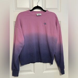 Champion ombré pink and purple crew neck sweatshirt size small